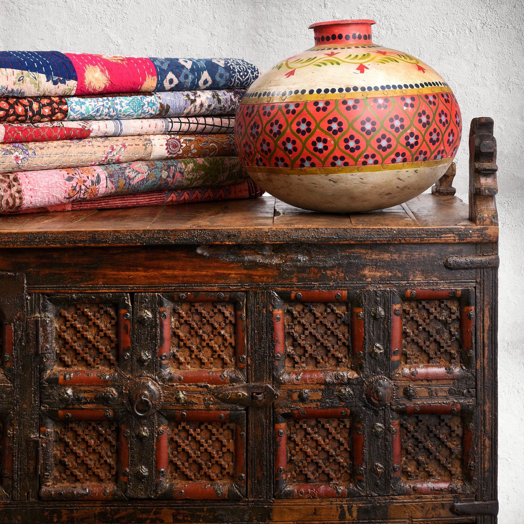 Painted Iron Matka (Indian Water Pot) - Image 10