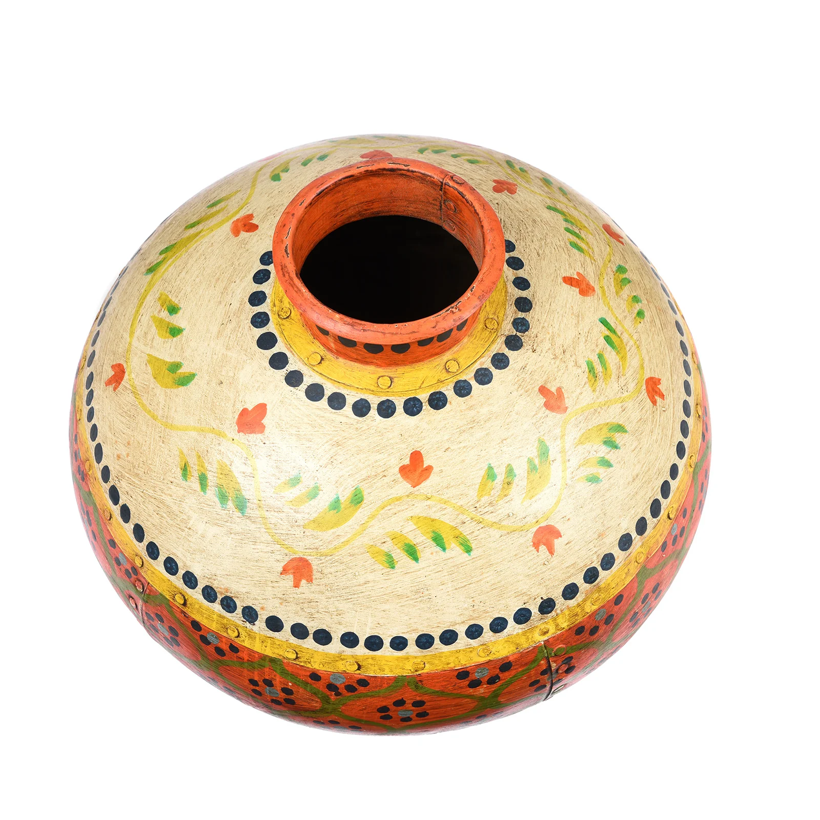 Painted Iron Matka (Indian Water Pot) - Image 8