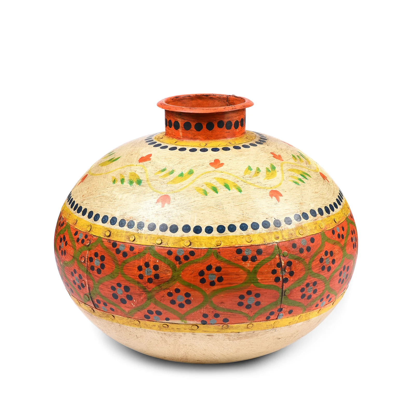 Painted Iron Matka (Indian Water Pot) - Image 9