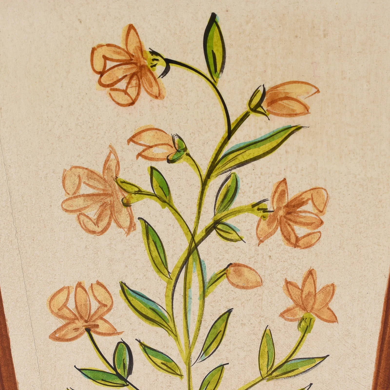 Painted Mughal Flower Waste Paper Bin - Image 5