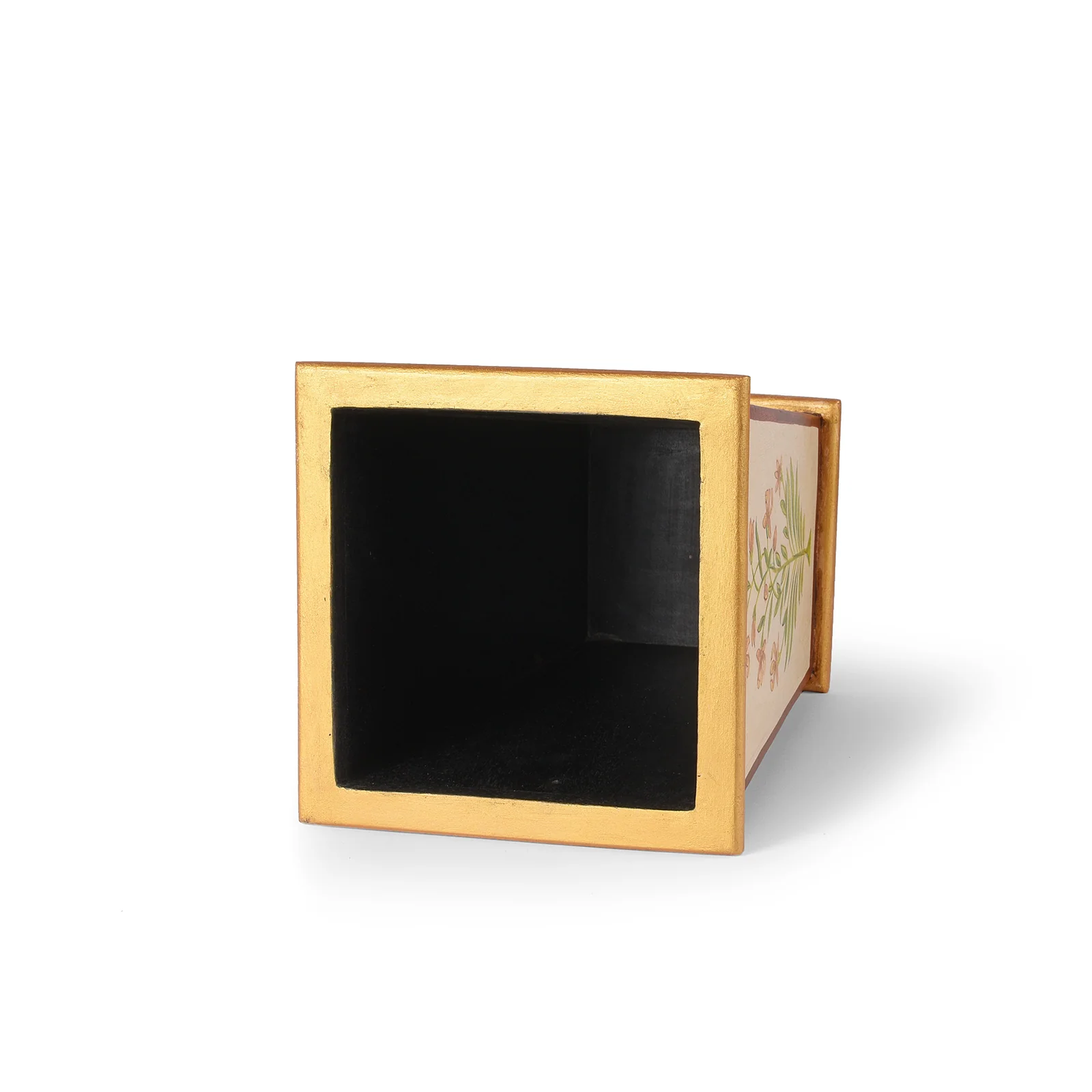 Painted Mughal Flower Waste Paper Bin - Image 7