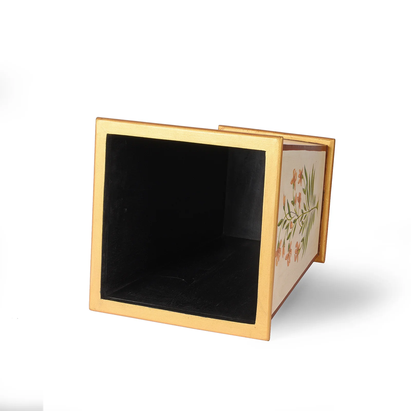 Painted Mughal Flower Waste Paper Bin - Image 9