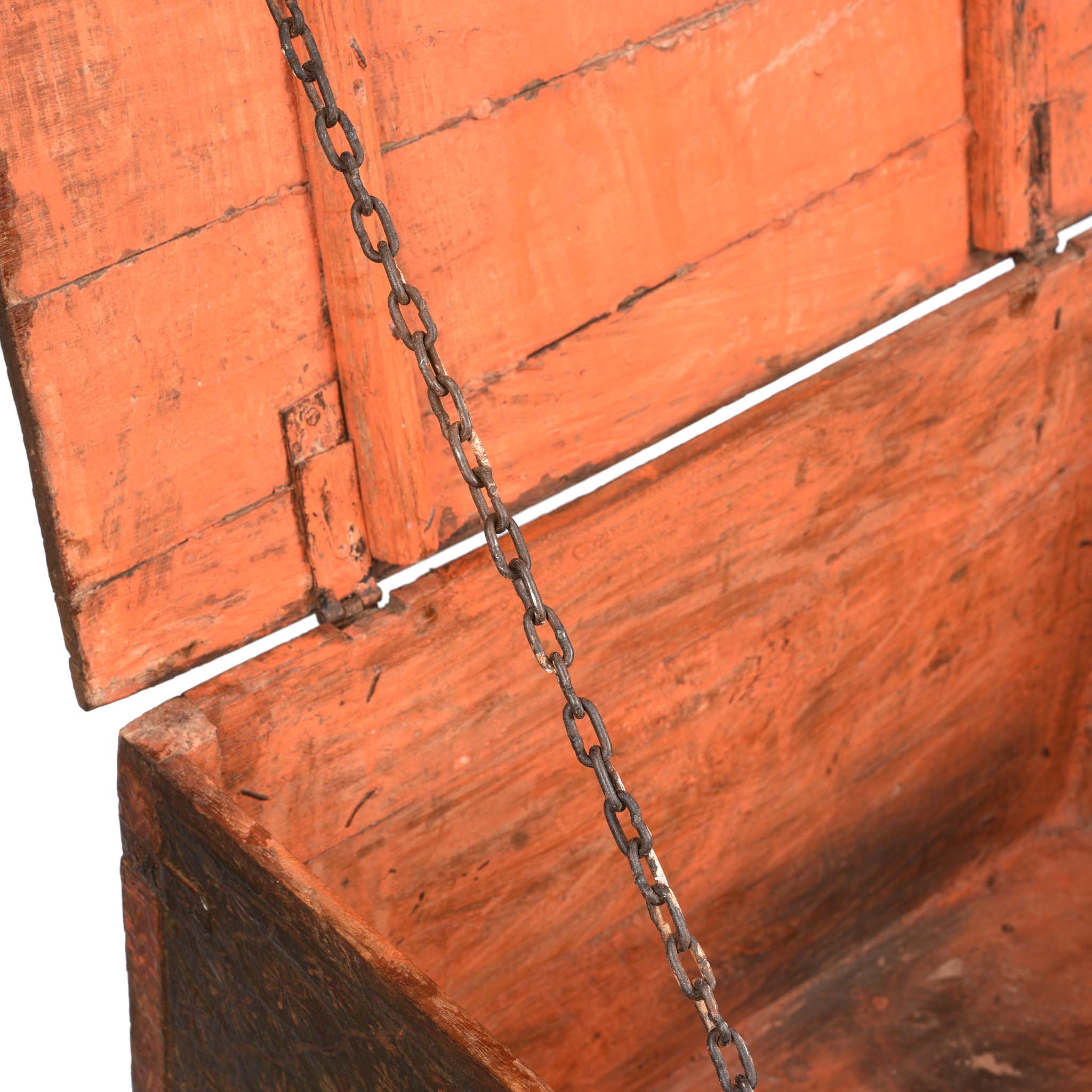 Painted Teak Chest from Nagaur - 18thC - Image 6