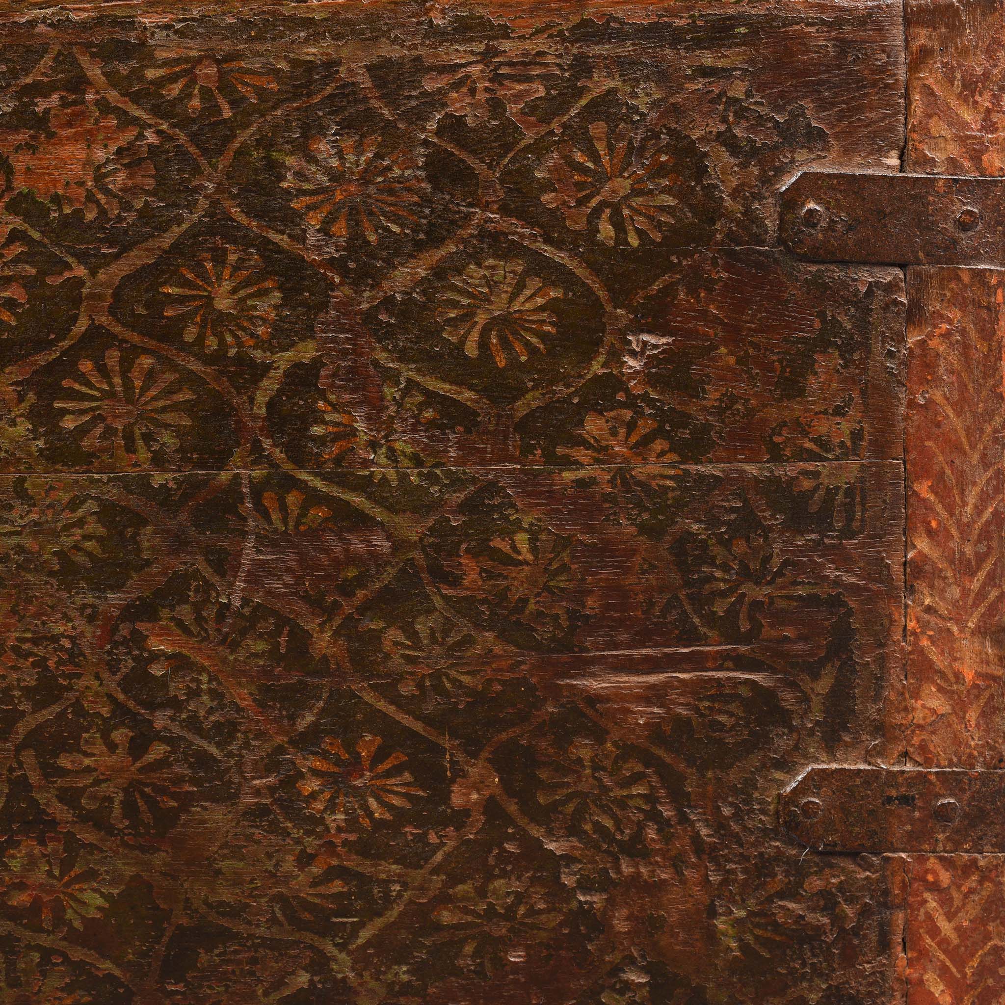 Painted Teak Chest from Nagaur - 18thC - Image 7