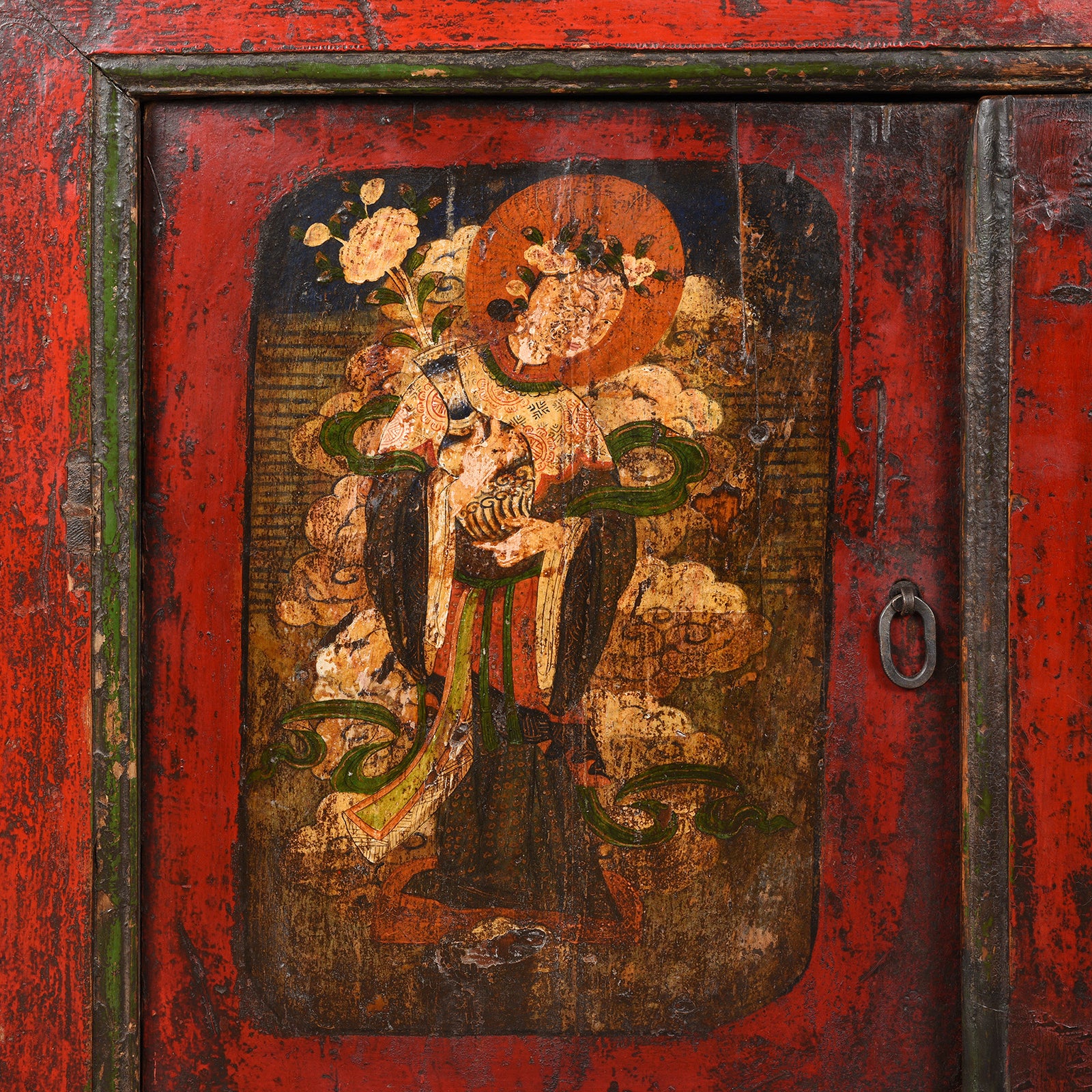 Painted Tibetan Pegam Side Cabinet - 18th Century - Image 3
