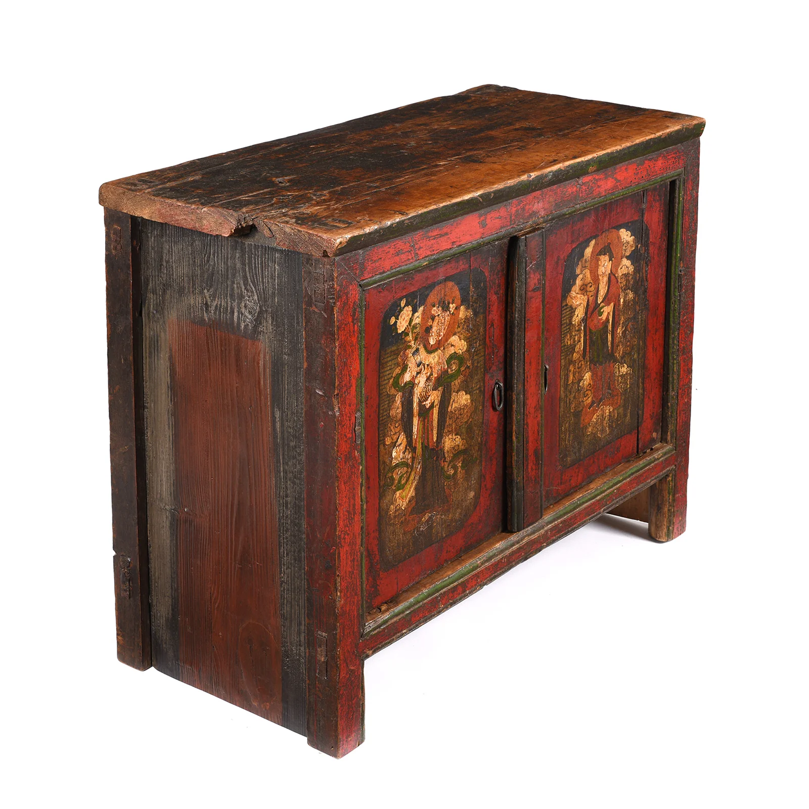 Painted Tibetan Pegam Side Cabinet - 18th Century - Image 4