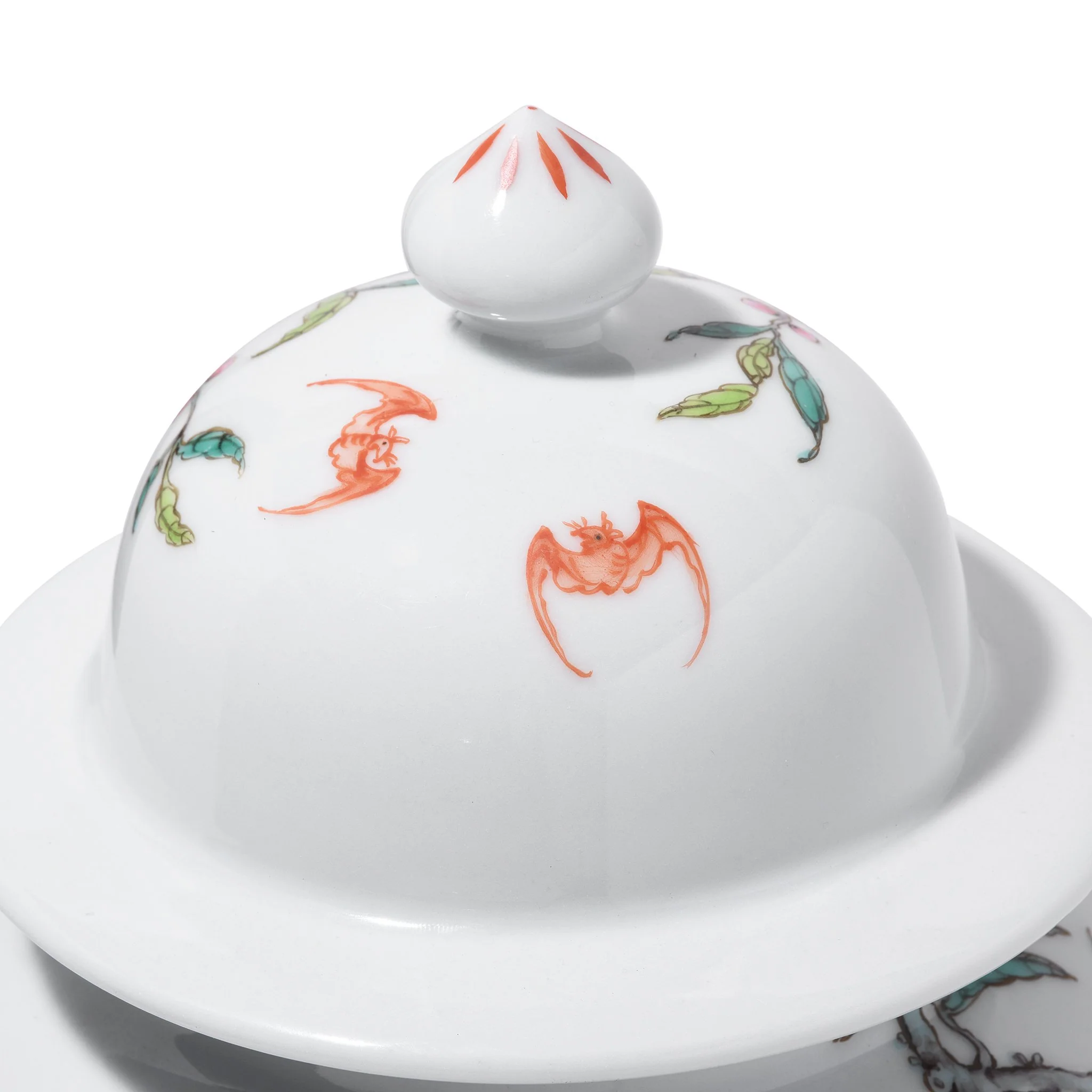 Porcelain Temple Jar - Nine Peach Design - Image 3