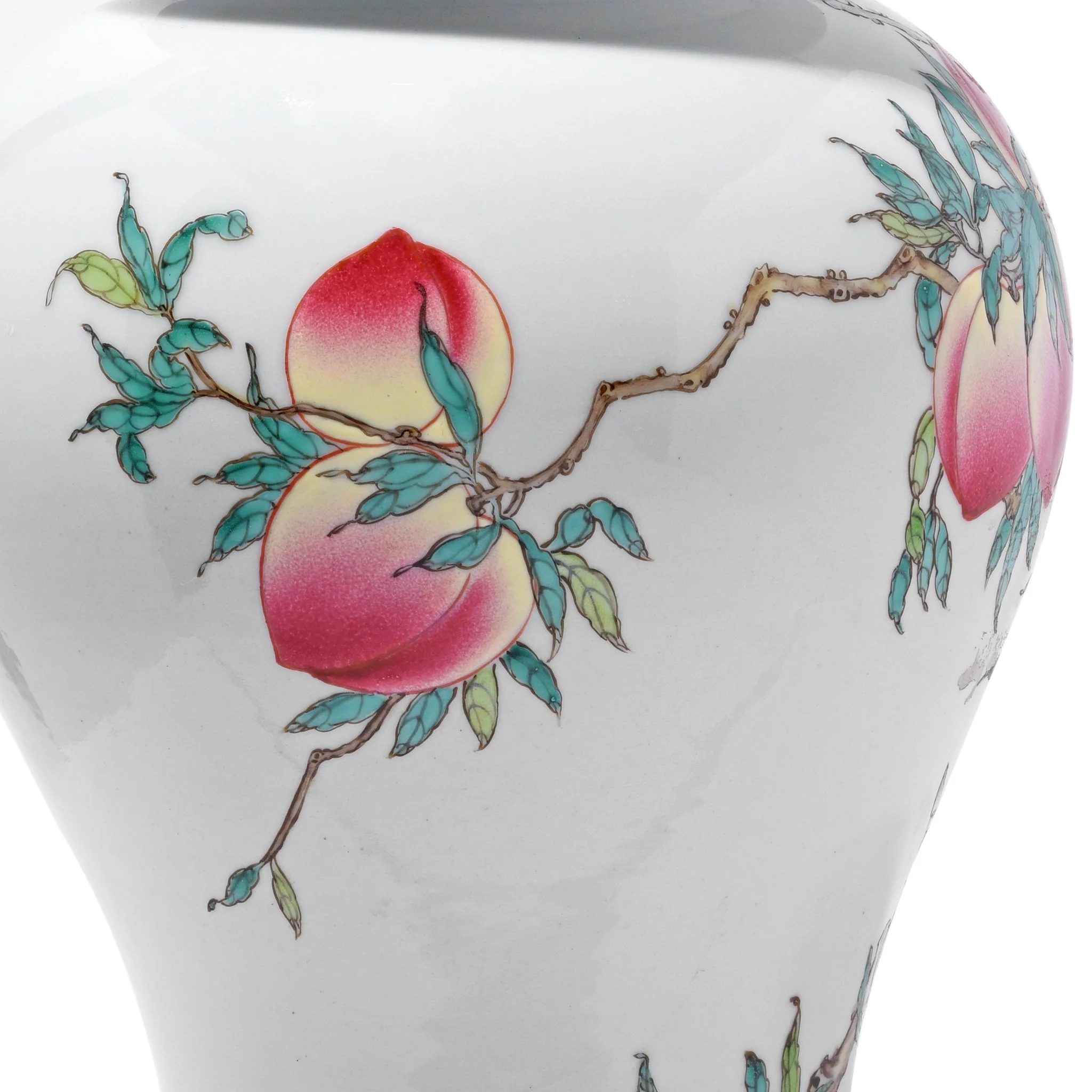 Porcelain Temple Jar - Nine Peach Design - Image 4