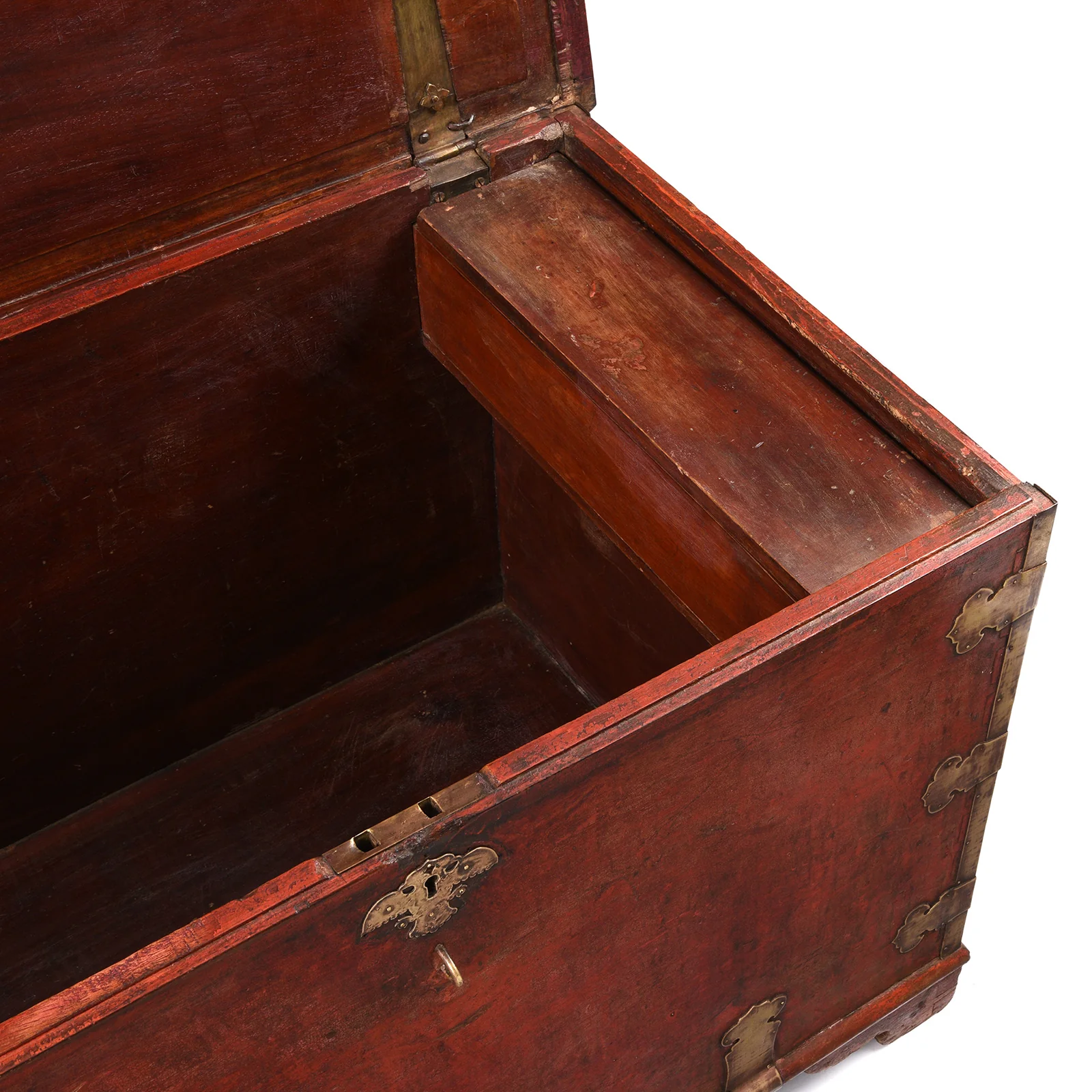 Red Lacquer Camphor Chest From Canton - 18th Century - Image 5