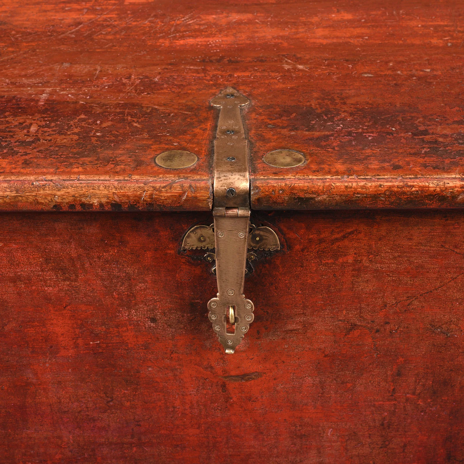 Red Lacquer Camphor Chest From Canton - 18th Century - Image 8