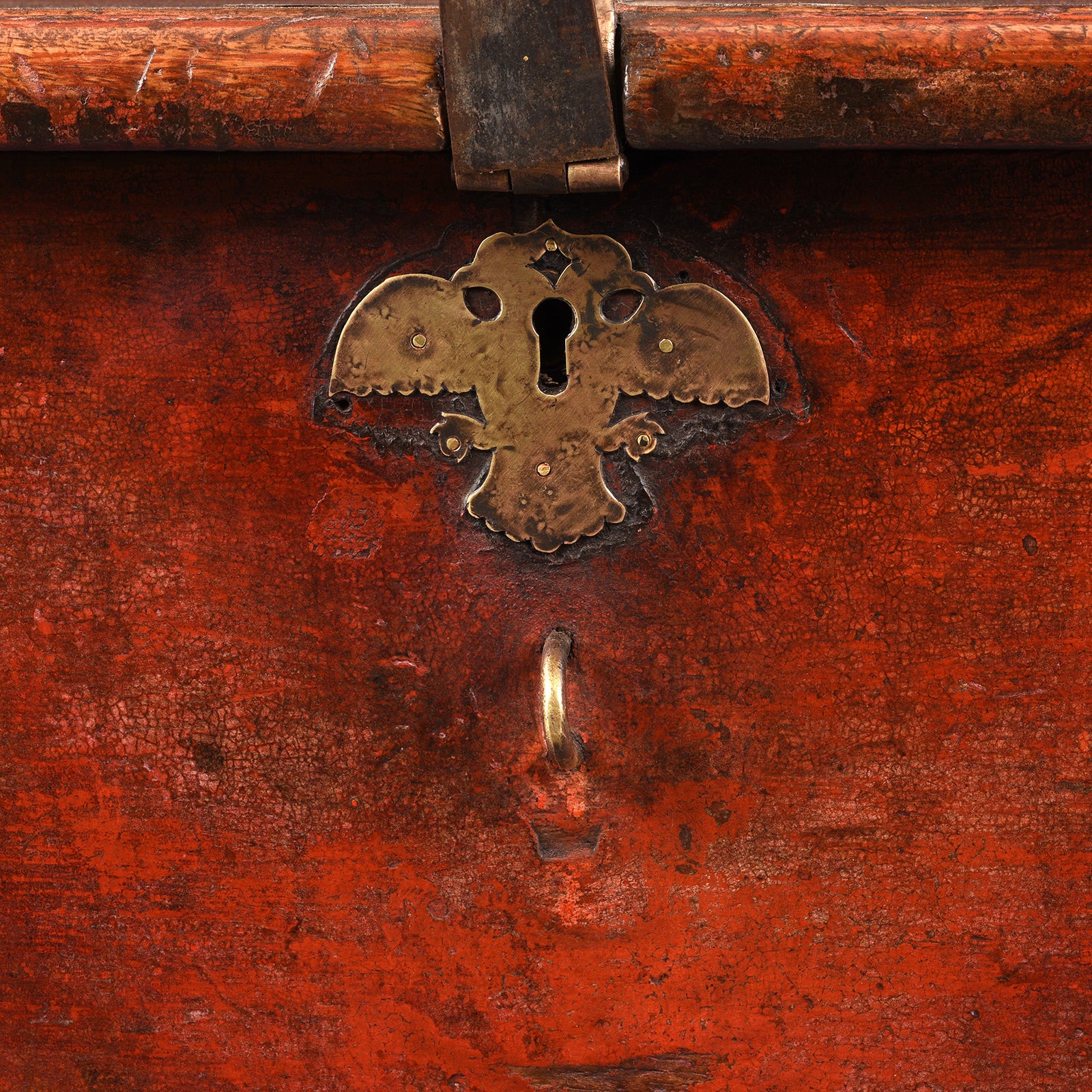 Red Lacquer Camphor Chest From Canton - 18th Century - Image 9