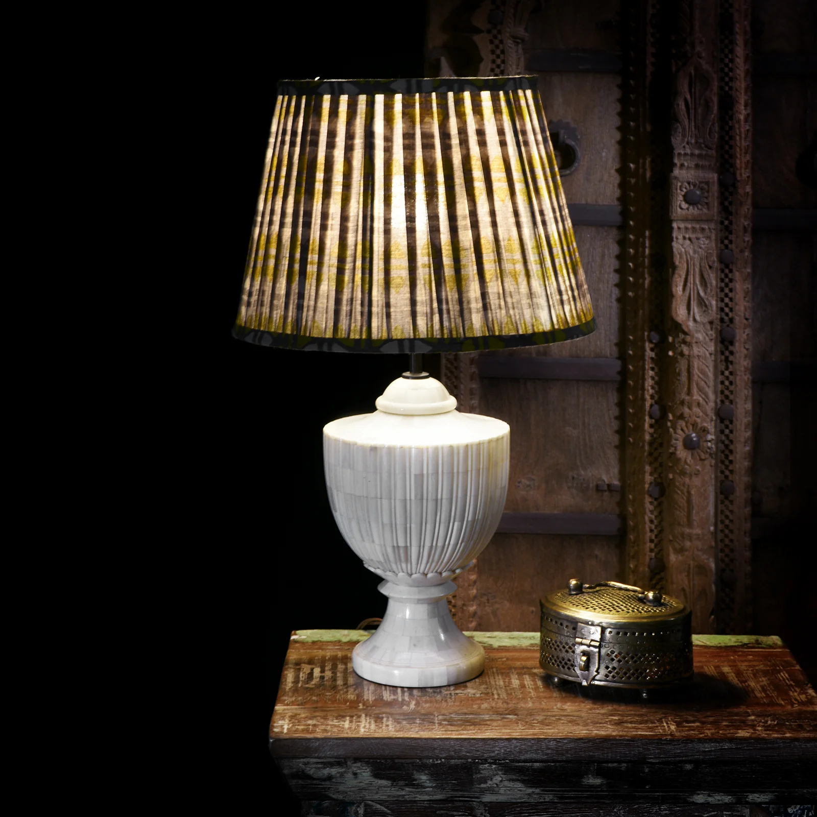 Regency Style Bone Inlay Table Lamp - Image 10