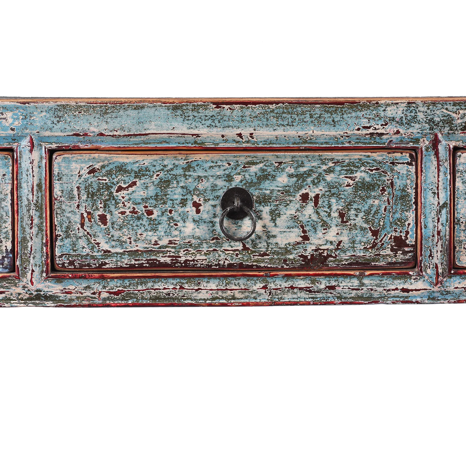 Turquoise Lacquer 3 Drawer Console Table - Image 8