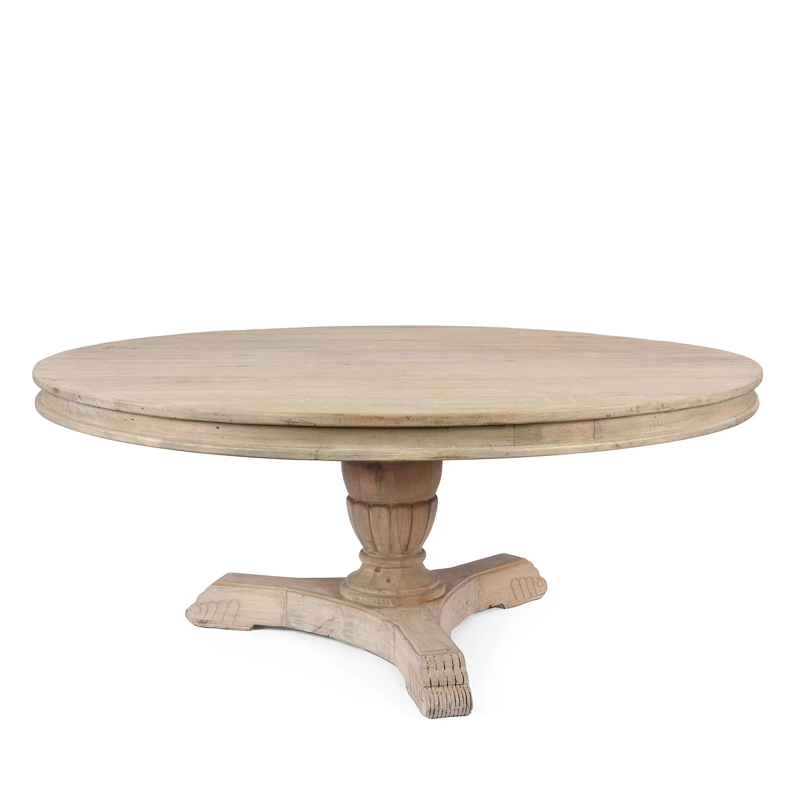 Round Pedestal  Dining Table Made From Old Bleached Pine - Image 9