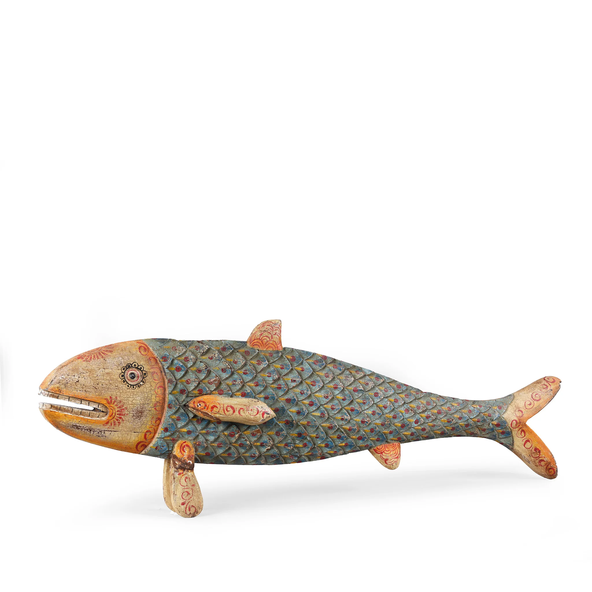 Painted Wooden Fish From Rajasthan - Image 5