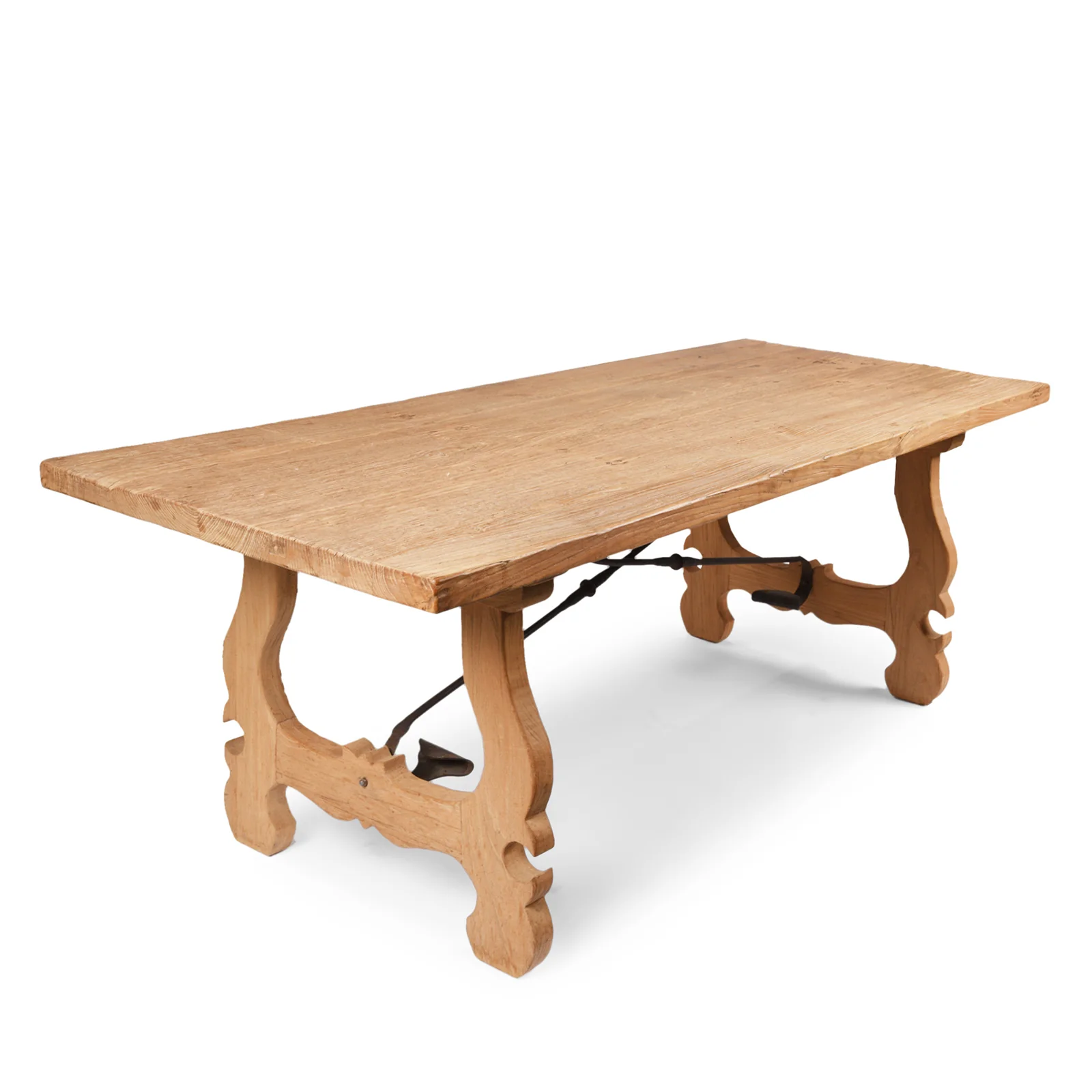 Bleached Elm Door Dining Table - Image 3