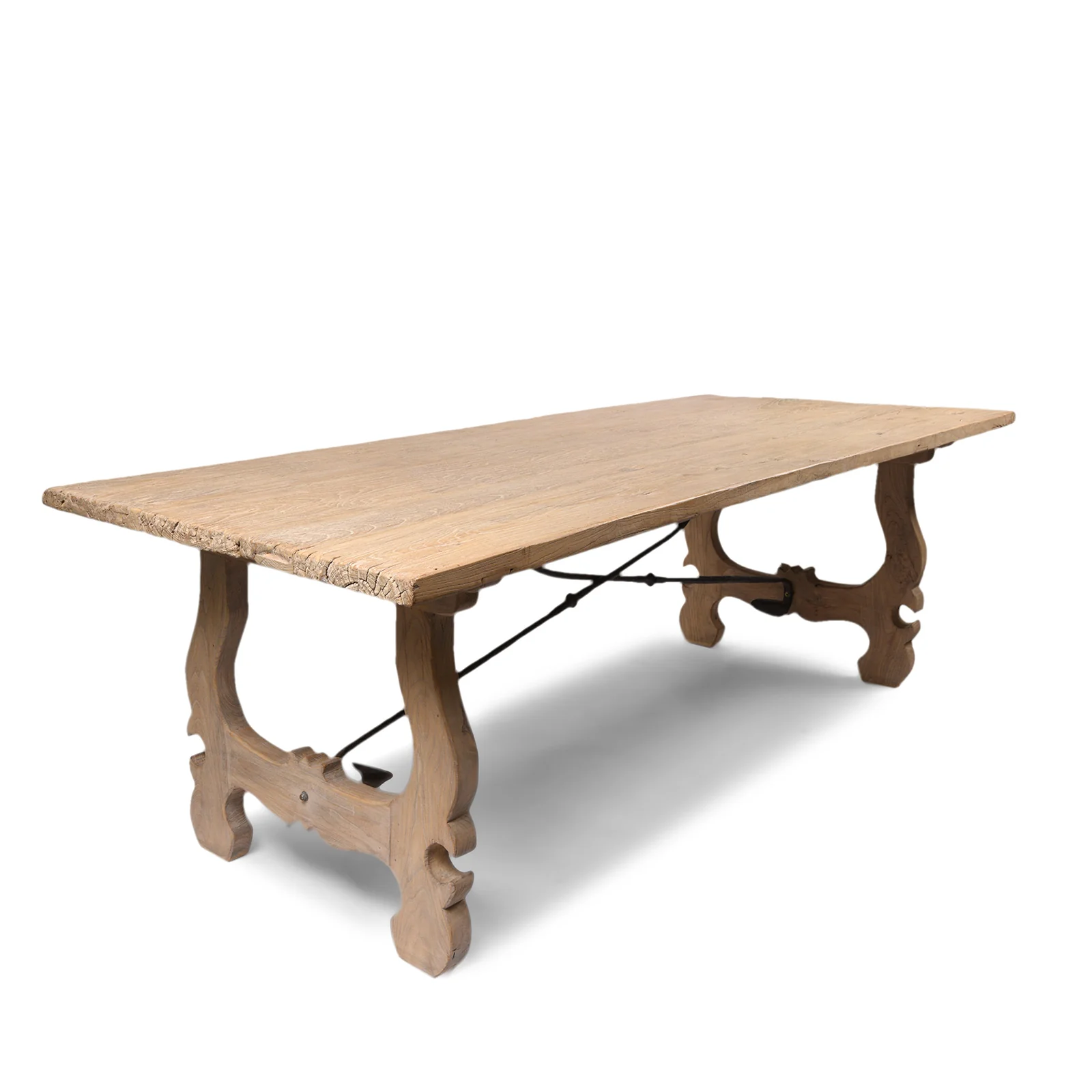 Bleached Elm Door Dining Table - Image 4