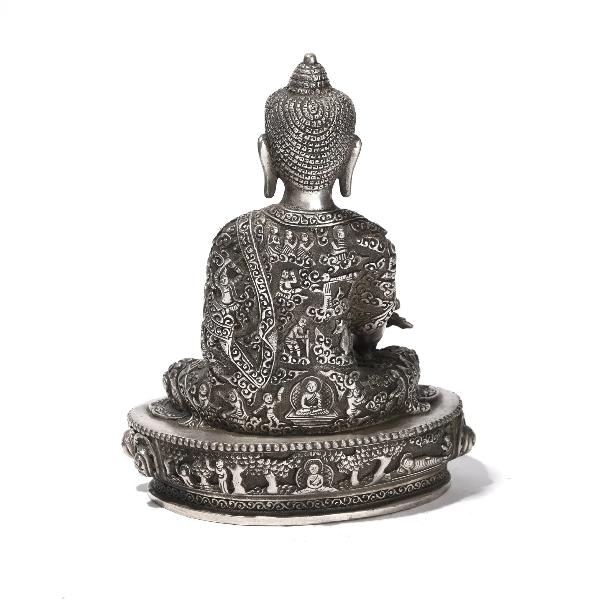 Silver Plated Buddha Statue - Bhumisparsha Mudra - Image 6