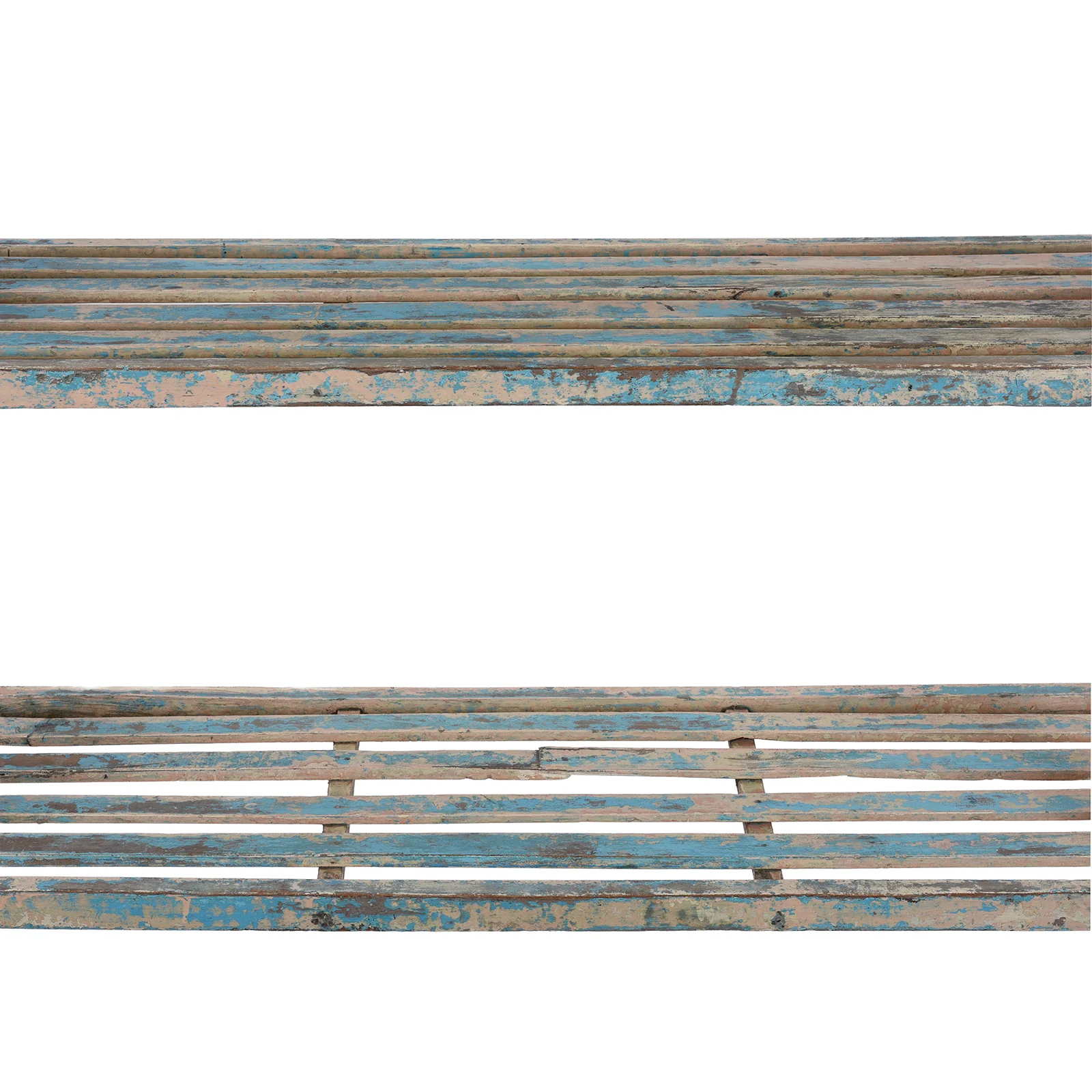 Vintage Slatted Teakwood Shelf From Rajasthan - Ca 1930 - Image 4