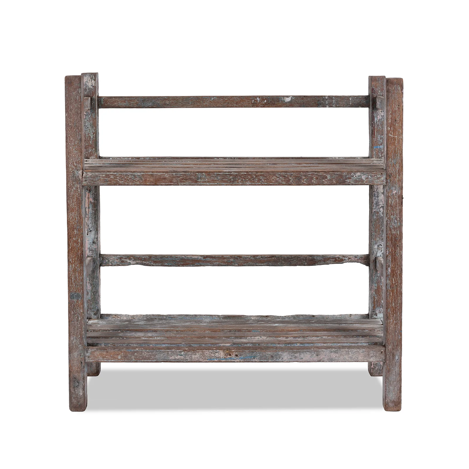 Slatted Teakwood Shelf From Rajasthan - Ca 1930 - Image 3