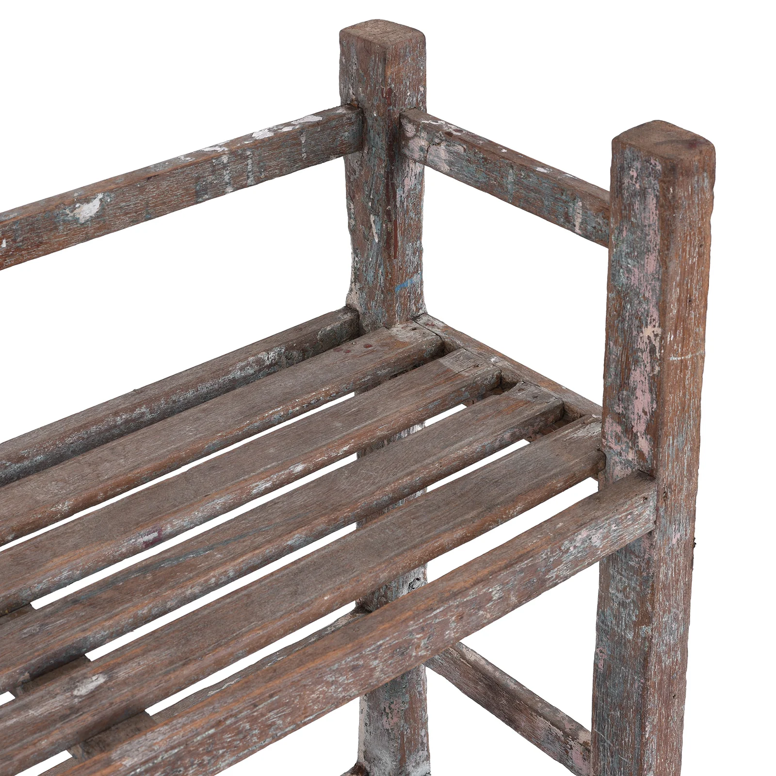 Slatted Teakwood Shelf From Rajasthan - Ca 1930 - Image 5