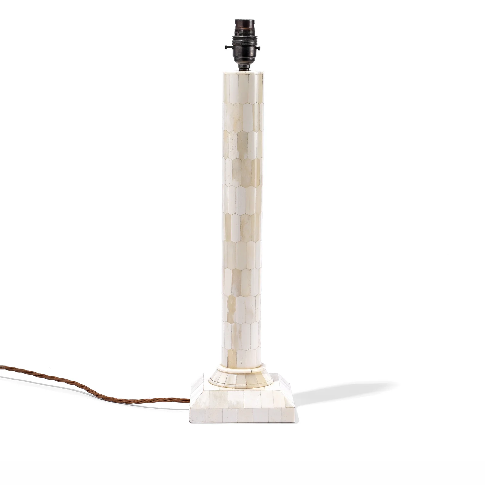 Tall Bone Inlay Pillar Table Lamp - Image 3