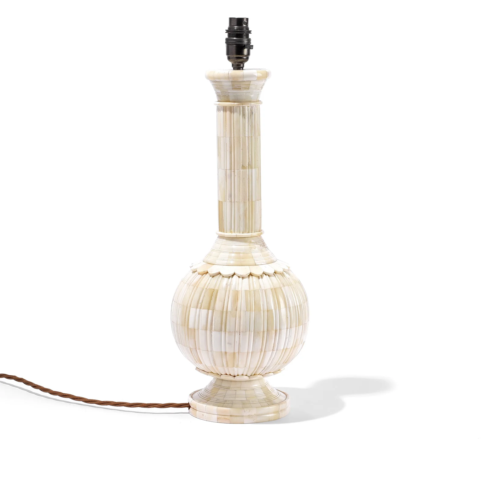 Tall Mughal Style Bone Inlaid Table Lamp - Image 4