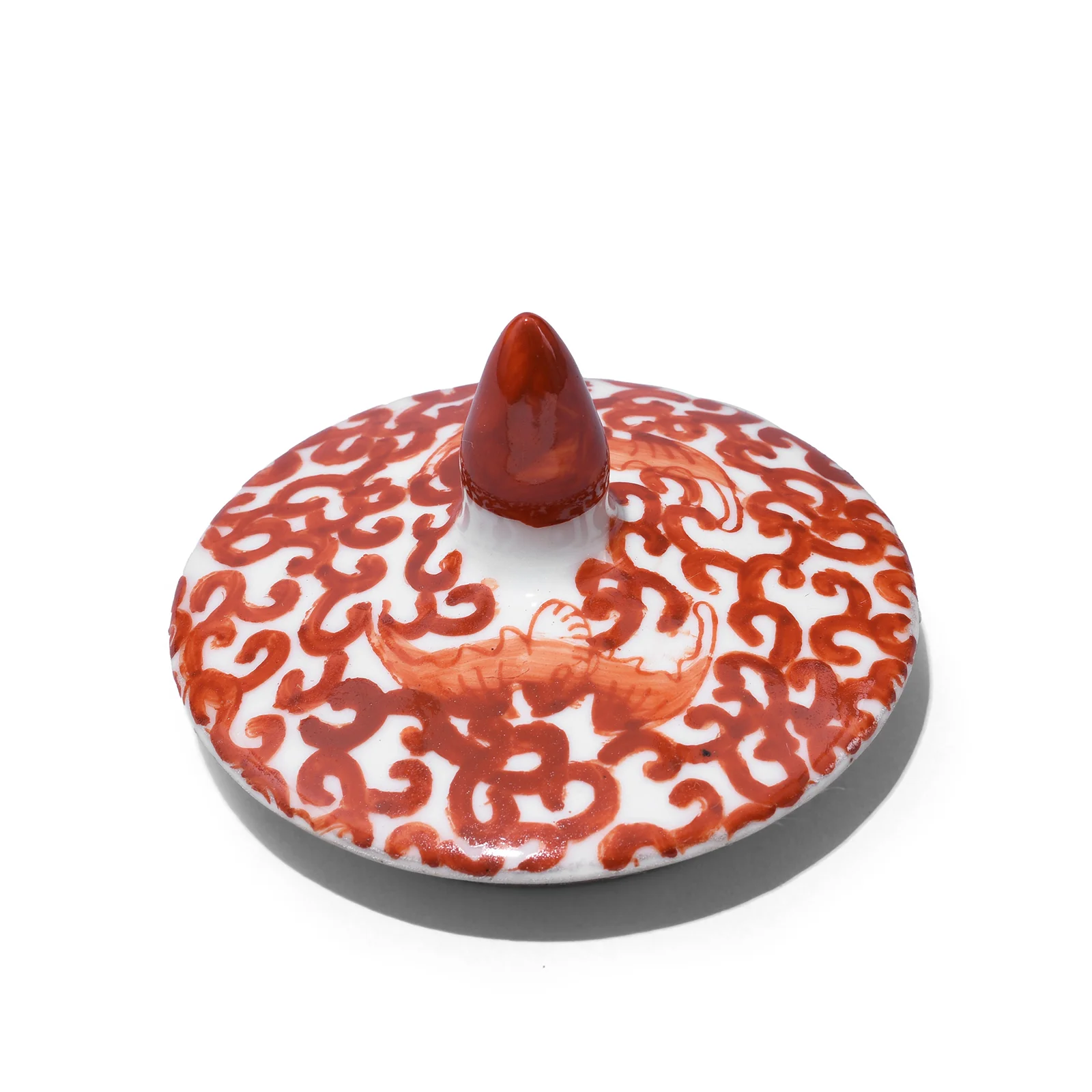 Porcelain Tall Rice Jar - Kangxi Orange Design - Image 4