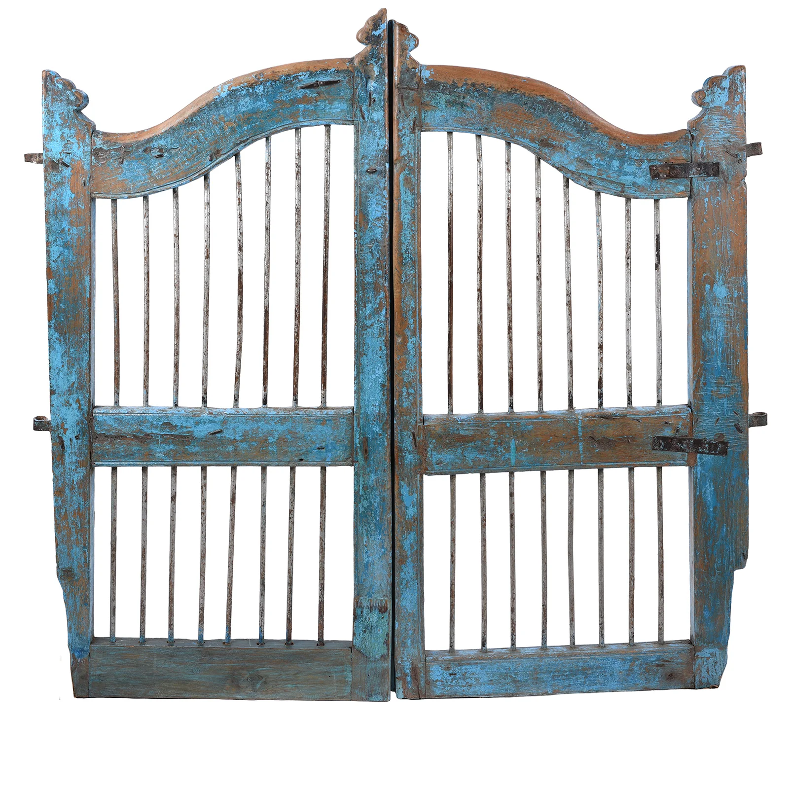 Blue Painted Dog Gate From Gujarat - 19th Century - Image 3