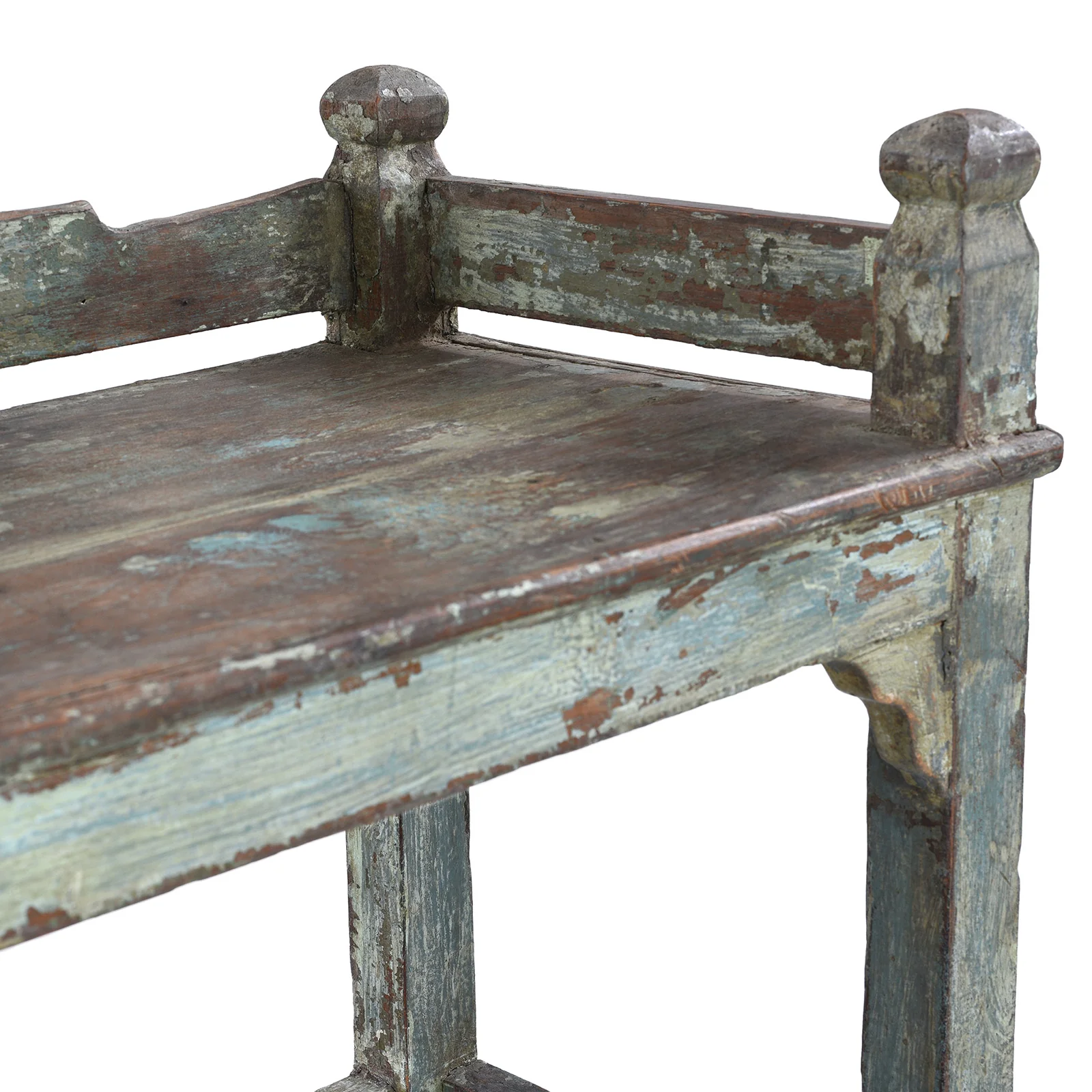 Vintage Green Painted Indian Shelf - 1930 - Image 5