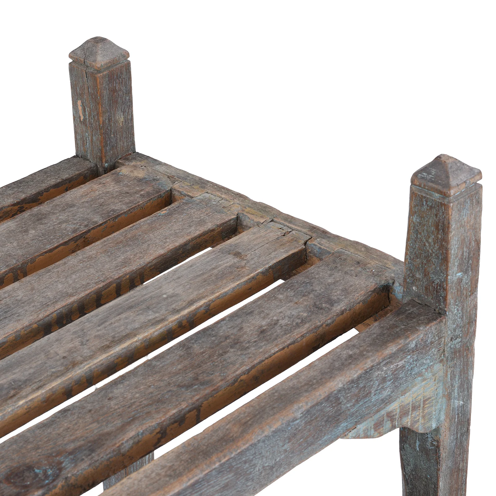 Vintage Painted Indian Teak Shelf - Ca 1930 - Image 5