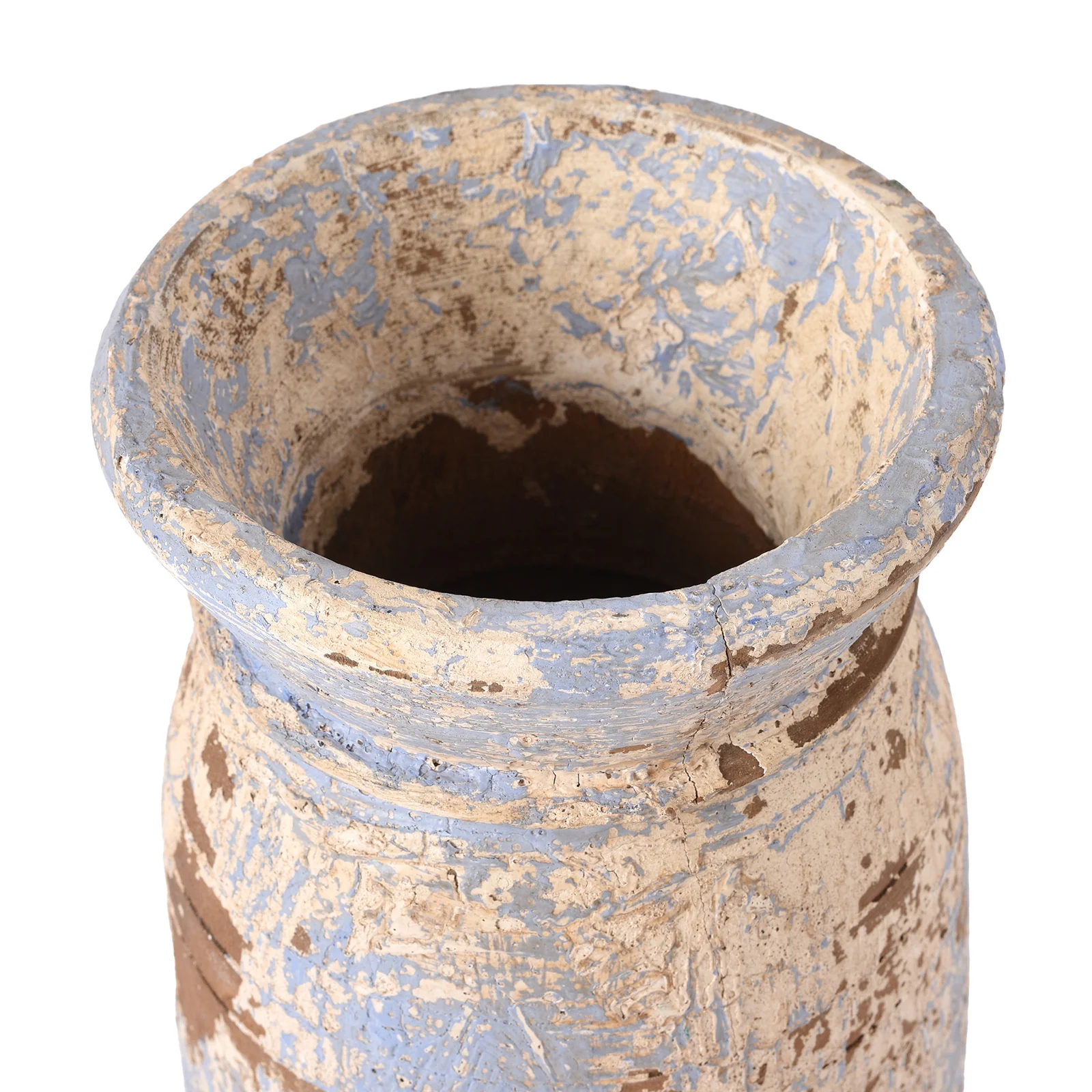 Vintage Painted Wood Pot From Kullu - Image 4