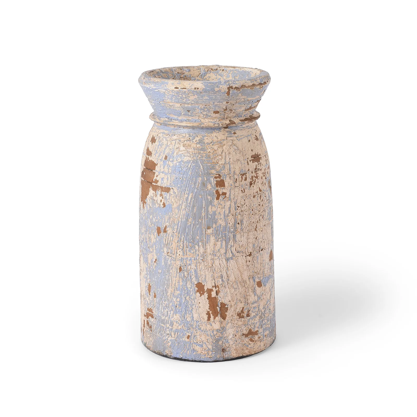 Vintage Painted Wood Pot From Kullu - Image 5