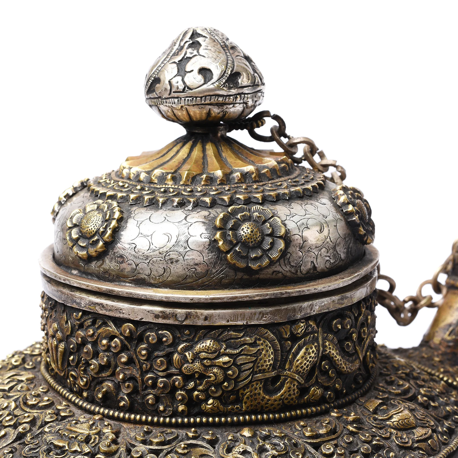 Vintage Silver Plated Tibetan Teapot - 1970's - Image 10