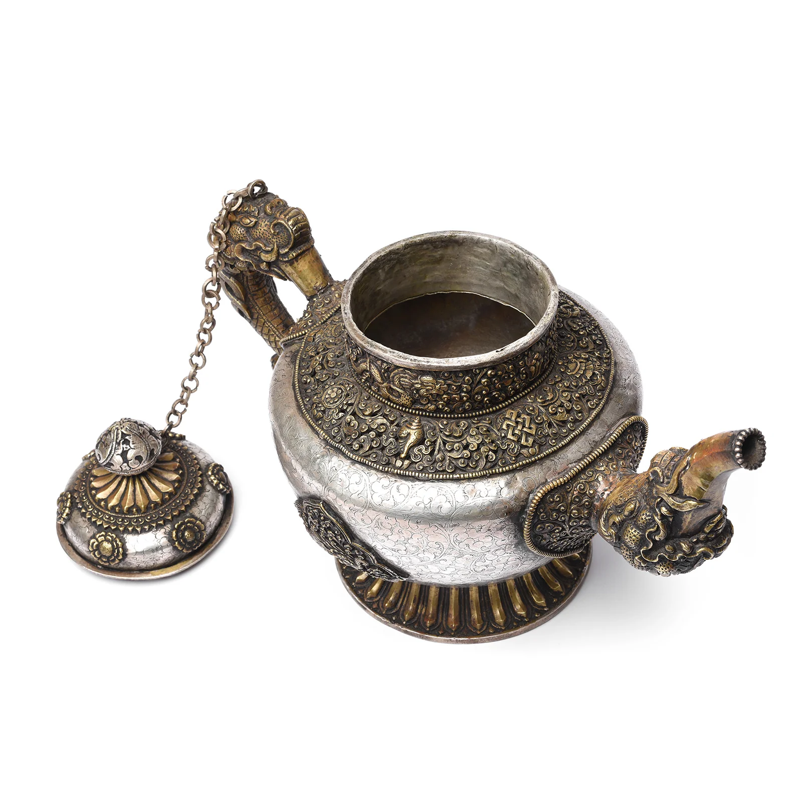 Vintage Silver Plated Tibetan Teapot - 1970's - Image 4