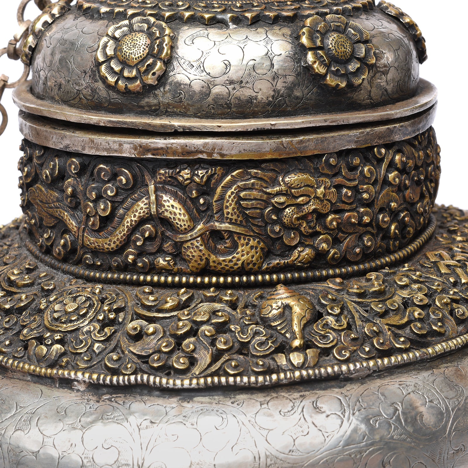 Vintage Silver Plated Tibetan Teapot - 1970's - Image 5