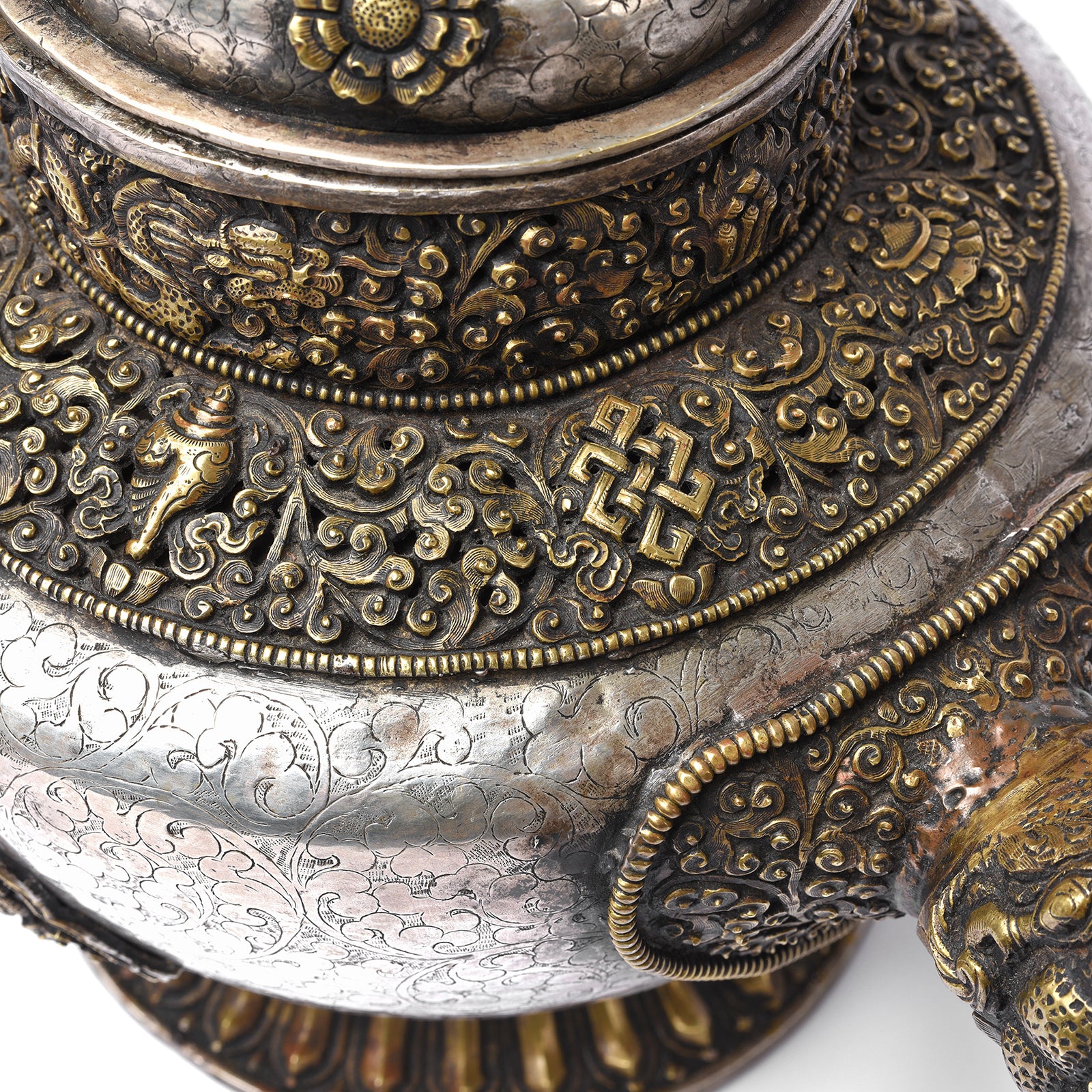 Vintage Silver Plated Tibetan Teapot - 1970's - Image 6