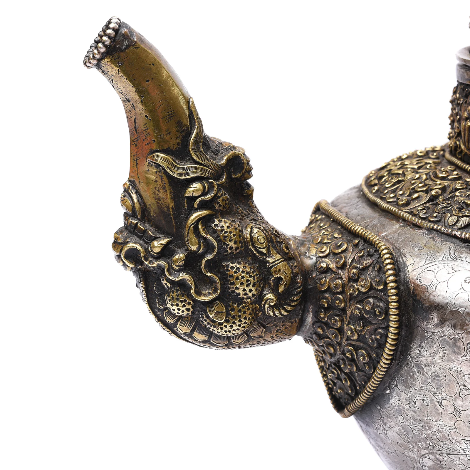 Vintage Silver Plated Tibetan Teapot - 1970's - Image 8