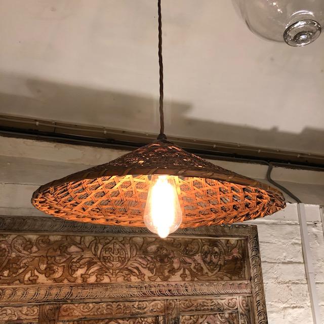 Vintage Rice Paddy Hat Pendant Light - Image 3