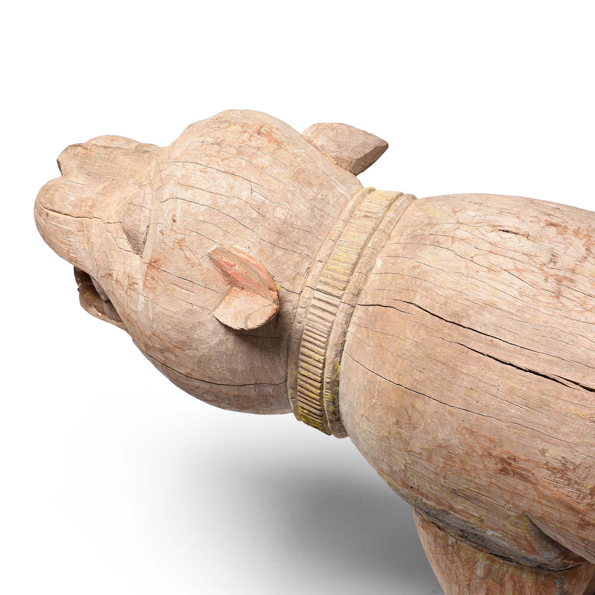 Wooden Bhuta Tribal Tiger Statue From  - Ca 1920 - Image 12