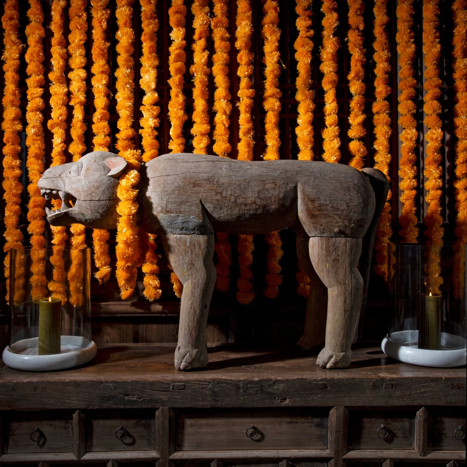 Wooden Bhuta Tribal Tiger Statue From  - Ca 1920 - Image 4