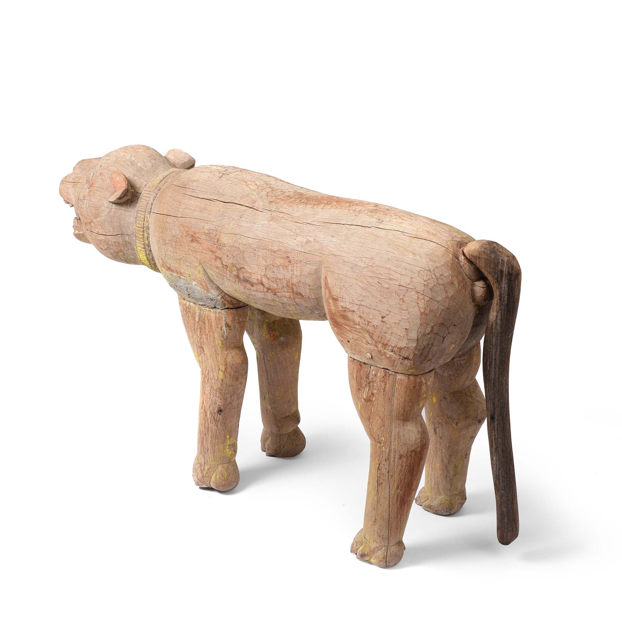 Wooden Bhuta Tribal Tiger Statue From  - Ca 1920 - Image 7
