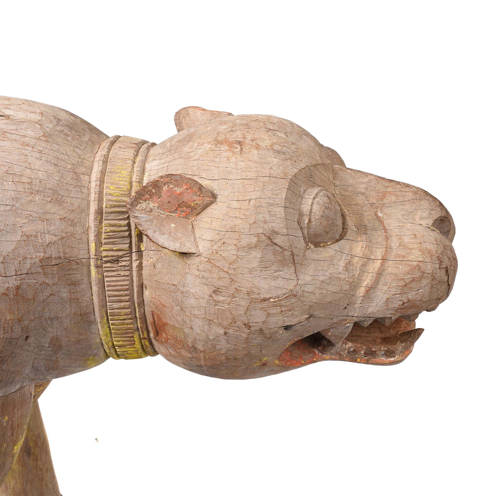 Wooden Bhuta Tribal Tiger Statue From  - Ca 1920 - Image 9